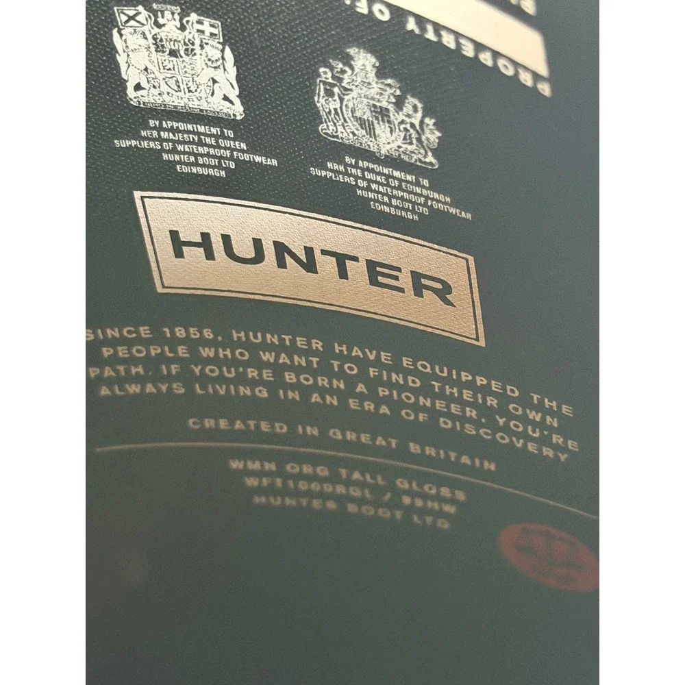 Hunter Original Tall Gloss Rain Boots Black WFT1000RGL Womens Sz 9 US 7 UK 40/41